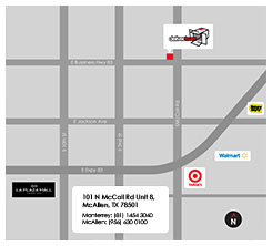 Croquis de la ubicación de Deliver Fever en McAllen